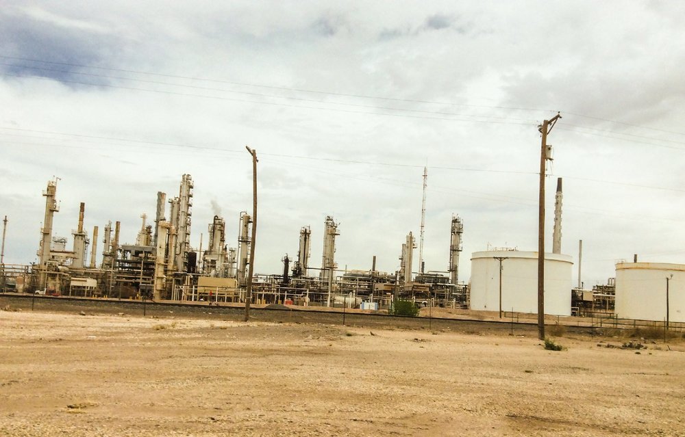  Compressor station in the oil fields. West Texas April 4, 2018 